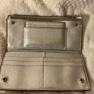 Michael Kors silver metallic wallet with card case